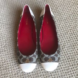 Coach Chelsea Brown Signature Cap Toe Flats